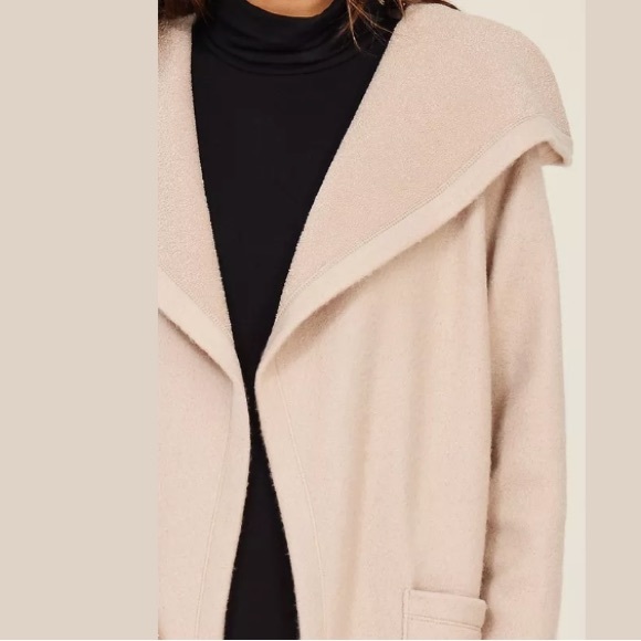 Soft Taupe Fleece Hooded Long Jacket - Picture 5 of 5